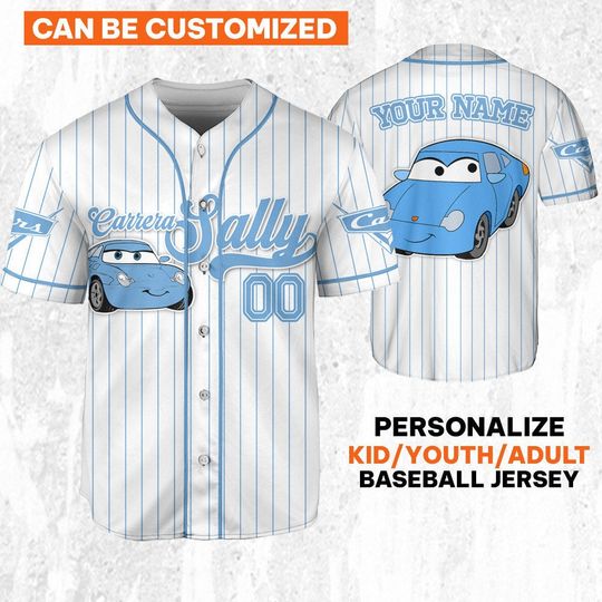 Discover Custom Disney Cars Sally Carrera Baseball Jersey, Disney Baseball Team Outfit