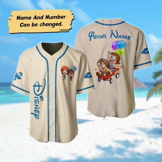 Discover Personalized UP Kid Ellie And Carl Baseball Jersey