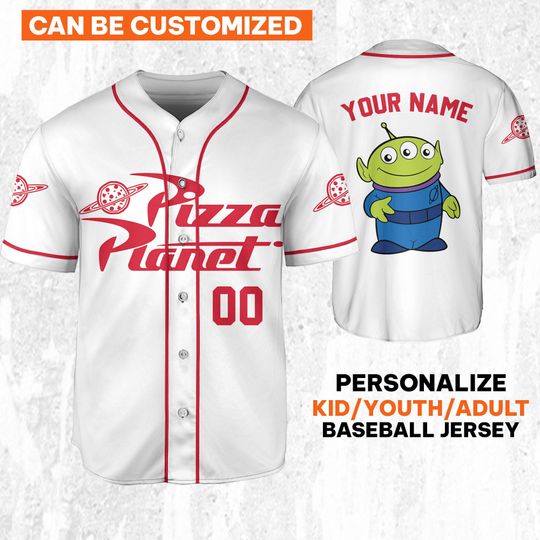 Discover Personalize Disney Toy Story Pizza Planet White Jersey