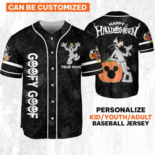 Discover Custom Disney Halloween Goofy and Friends Mummy Jersey, Disney Baseball Jersey Sports