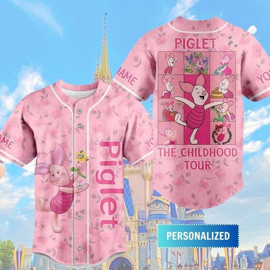 Discover Piglet Baseball Shirt, Winnie The Pooh Baseball Jersey, Disney Baseball Jersey