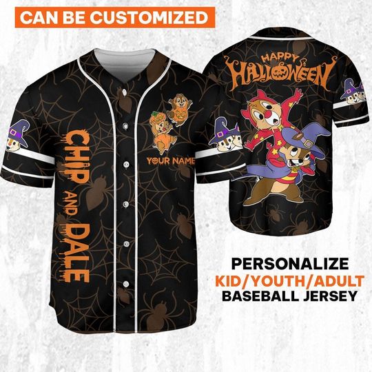 Discover Custom Disney Halloween Chip and Dale Jersey, Disney Baseball Jersey Sports