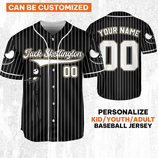 Discover Personalize Disney Jack Skellington Jersey, Disney Baseball Jersey Sports