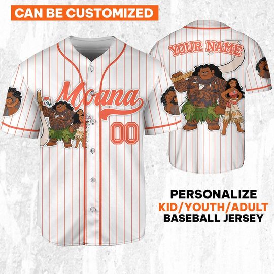 Discover Custom Disney Moana Maui Simple Stripe Jersey, Gift for Kids, Disney Birthday Gift