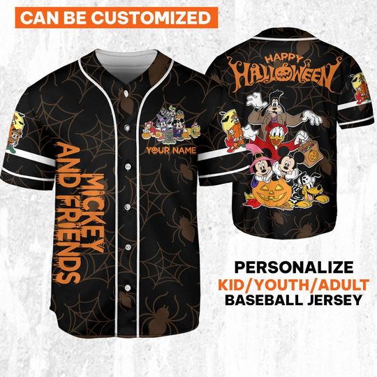 Discover Custom Disney Halloween Mickey and Friends  Jersey, Disney Baseball Jersey Sports