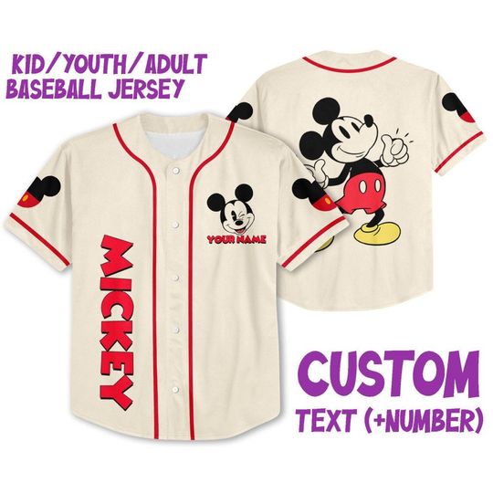 Discover Personalize Jersey Mickey Like Jersey, Disney Baseball Jersey Sports