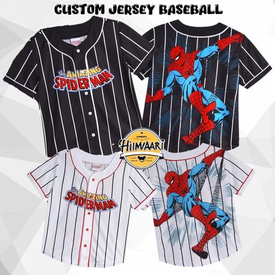 Discover Custom Marvel Spiderman Baseball Jersey, Custom Baseball Jersey, Disney Baseball Jersey