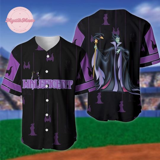 Discover Halloween Maleficent Baseball Jersey, Disney Villains Shirt, Disneyland Witch