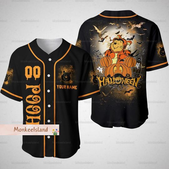 Discover Halloween Disney Pooh Baseball Jersey, Custom Pooh Bear Jersey