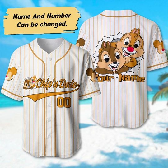 Custom Chip 'n Dale Baseball Jersey, Chip and Dale Jersey Team