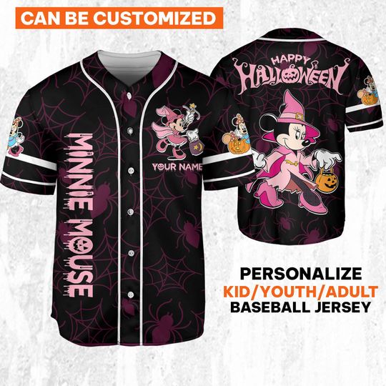 Discover Custom Disney Halloween Minnie and Friends Wizard Jersey, Disney Baseball Jersey Sports