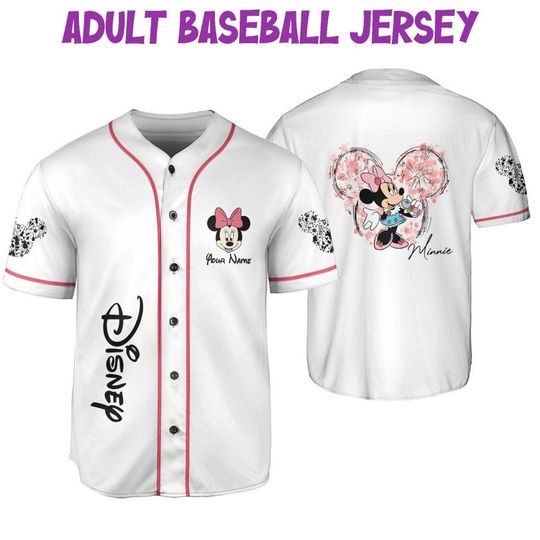 Discover Personalize Minnie Music Jersey, Disney Baseball Jersey Sports, Cute Disney Fan Gifts