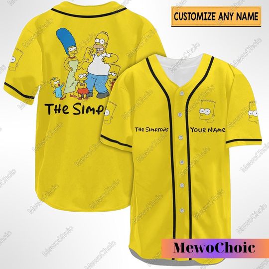 Halloween Simpsons Baseball Jersey, The Simpsons Family Shirt, Custom Name Simpsons