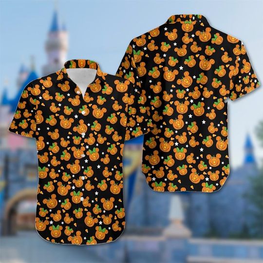 Discover Mickey Minnie Mouse Pumpkin Head Hawaiian Shirt, Pumpkin Head Hawaii Shirt