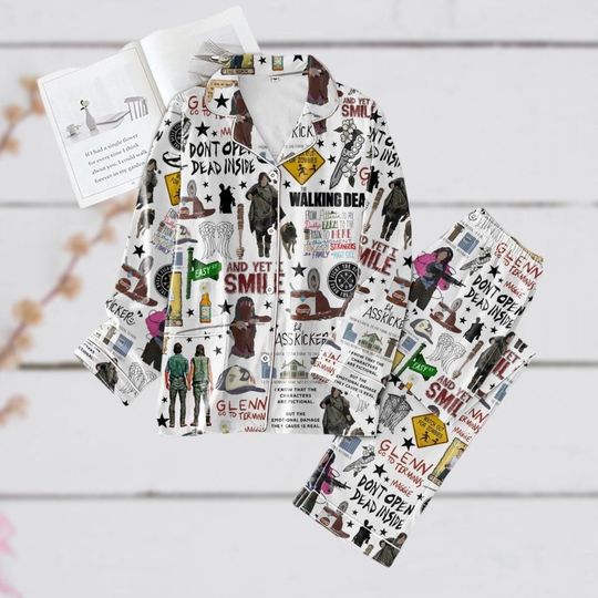 The Walking D Pajamas Set, Daryl Dixon Halloween Pajamas, TV Series Pajamas, Horror Movie Gift, Zombie Movies Pjs, Halloween Gift