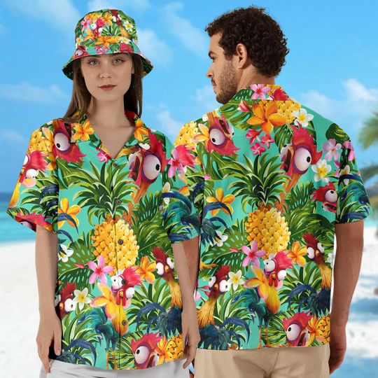 Hei Hei Pineapple Tropical Hawaiian Shirt, Moana Summer Hawaii Shirt
