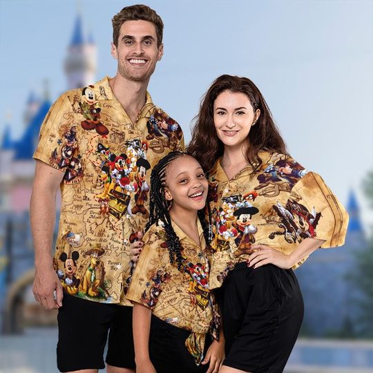 Discover Pirates Of The Caribbean Hawaiian Shirt, Mickey Mouse Jack Sparrow With Goofy, Pluto
