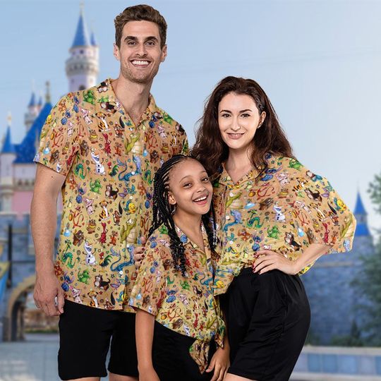 Discover Mushu Olaf Hei Hei Gus Gus Stitch Hawaian Shirt, Frozen Mulan Moana Cinde Characters