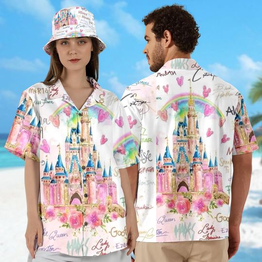 Discover Magic Kingdom Park Hawaii Shirt, Castle Button Up Shirt, Magic Kingdom Hawaiian Shirt