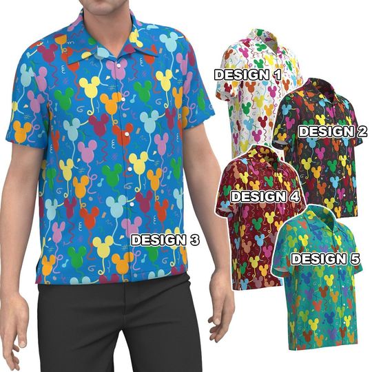 Discover Colorful Mickey Balloon Mouse Ears Men Disney Inspired Cruise Trip