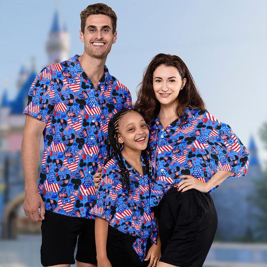 Discover Mickey Mouse Fourth of July Hawaii Shirt, Minnie Mouse 4th July Hawaiian Shirt