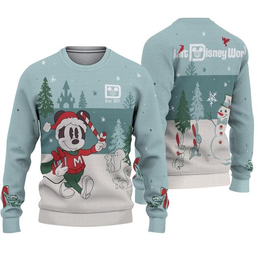 Disney World Mickey Mouse Holiday Spirit Ugly Sweater