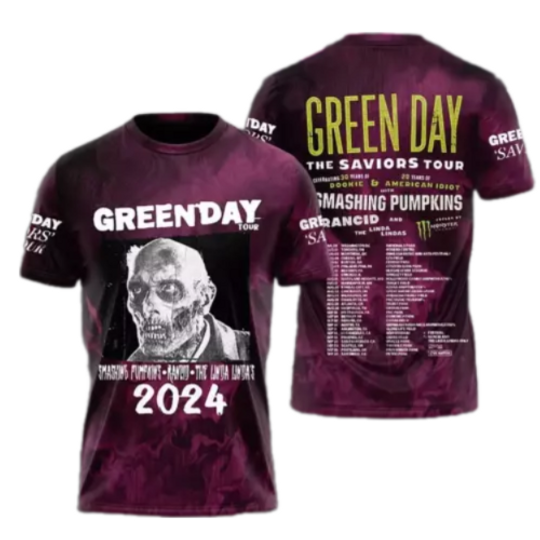 HOT!!! 2024 Green Day Band Tour 2024 3D Unisex T Shirt For Men Women