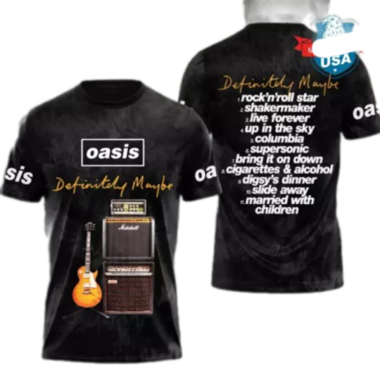 Discover Hot Sale    Oasis Band 3D Definitely Maybe 3D Shirt