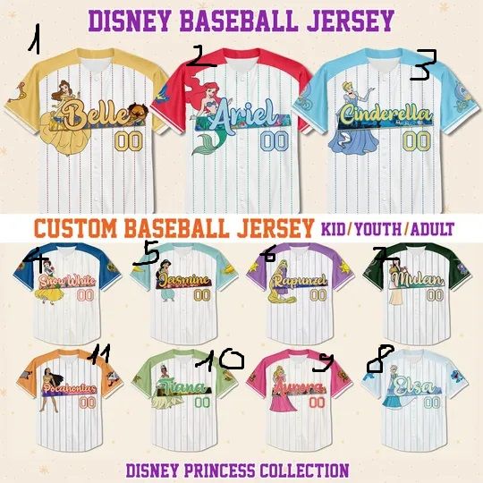 Discover Custom Disney Princess Jersey Collection, Custom Name Disney Game Day Jersey