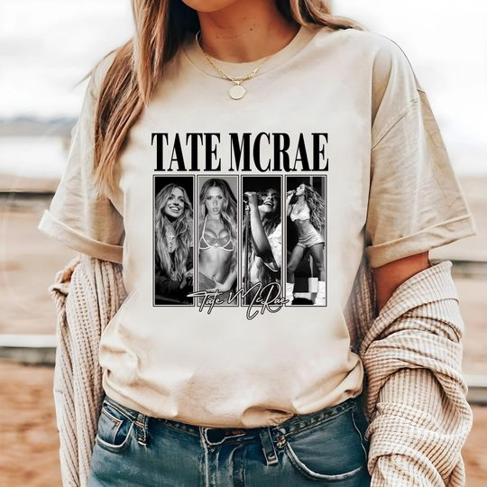 Discover Vintage Tate McRae T-Shirt, Tate McRae Fan Gift, The Think Later Tour Shirt, Tate McRae Merch, Tate McRae 2024 Tour T-shirt