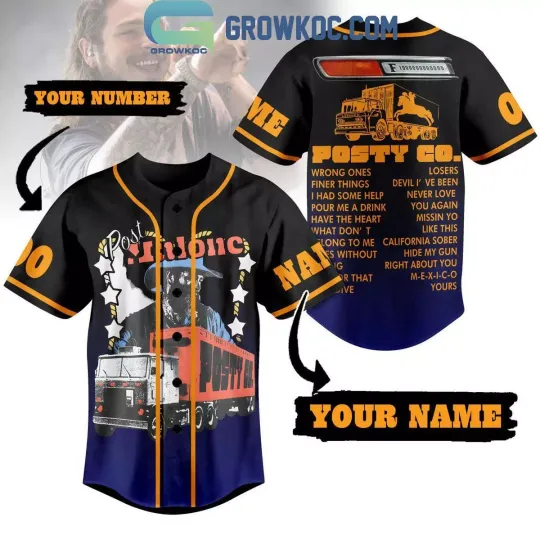 F-1 Trillion Album Of Post Malone Posty Co. Personalized Baseball Shirt