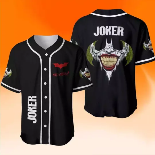 Halloween Joker Mouth Joker Smile Why So Serious Baseball Jersey Shirt