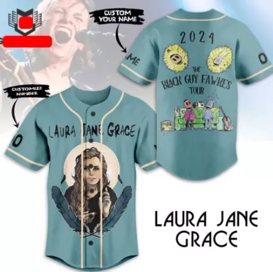 Discover Laura Jane Grace 2024 The Black Guy Fawkers Tour Baseball Jersey Cool new
