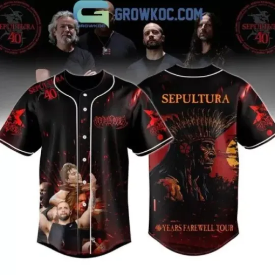Discover Sepultura 40 Years Farewell Tour 2024 Personalized Baseball Jersey