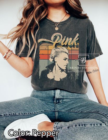 Discover Retro P!nk T-Shirt, Summer Carnival 2024 Shirt, Pink Singer Tour, Pink Music Shirt, Music Festival Shirt, Oversize Tee, Comfort Colors Shirt