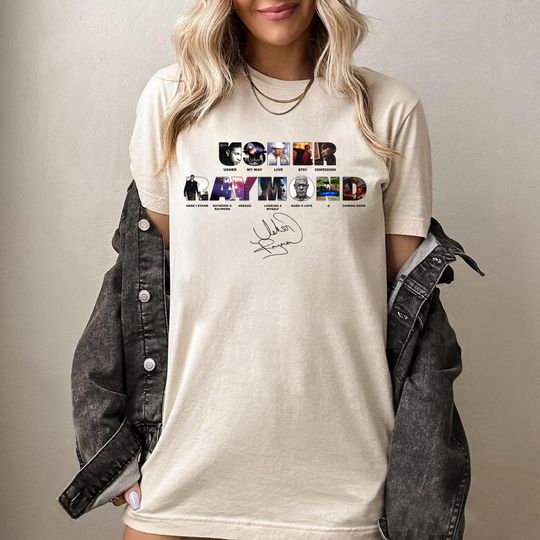 Discover Usher World Tour 2024 Shirt, Usher Past Present Future World Tour Shirt, Usher t-shirt, Usher Fan Merch Usher Concert Usher Gift