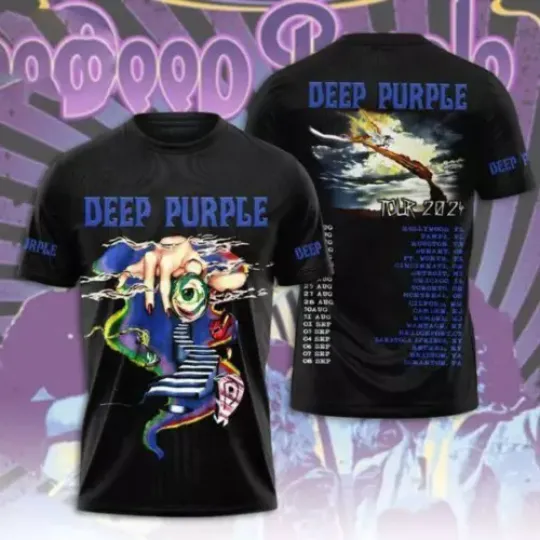Deep Purple Tour 2024 Special Design 3D T-Shirt  Rock Band Shirt