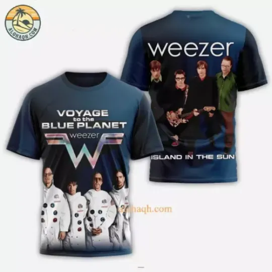 Discover Voyage To The Blue Planet Weezer Island In The Sun 3D T-Shirt