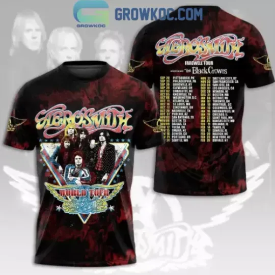 Discover Aerosmith The Farewell World Tour 2024 With Black Crowes T Shirt