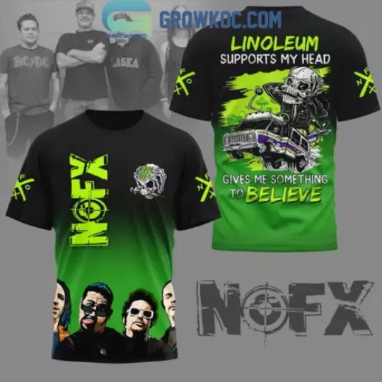 NOFX Linoleum Supports My Head Gives Me Something To Believe T-Shirt