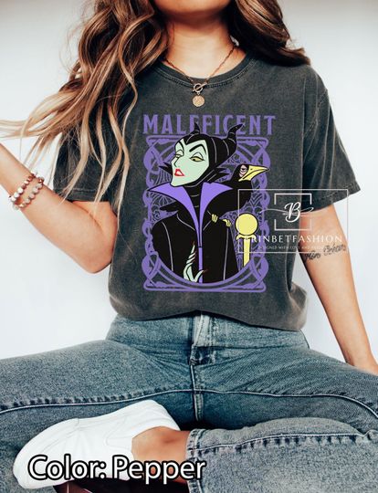 Discover Vintage Disney Villains Sleeping Beauty Maleficent Old School T-Shirt, Maleficent Graffiti Shirt, Comfort Colors Shirt, Oversize Tee