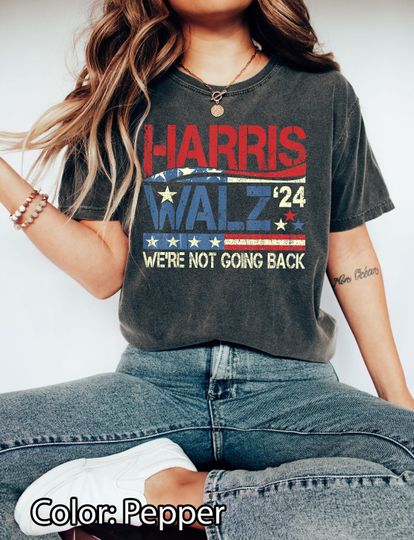 Discover Harris Walz 2024 Kamala Harris 2024 Tim Walz 2024 USA Flag T-Shirt, Democrat Shirt, Vote Blue, Liberal Feminist Shirt, Harris Walz 2024