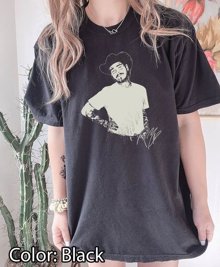 Discover Comfort Colors Cowboy Post Malone T-Shirt, Country Music Shirt, Post Malone Shirt, Concert Shirt, Had Some Help Shirt, Posty Shirt