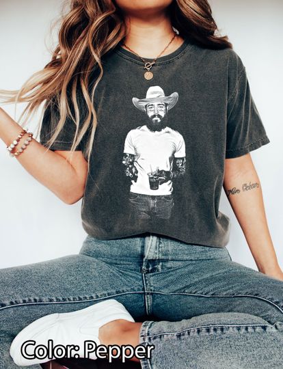 Comfort Colors Cowboy Post T-Shirt, Country Shirt, Post Malone Shirt, Western Graphic Tee, Concert Shirt, Had Some Help Shirt, Posty Shirt
