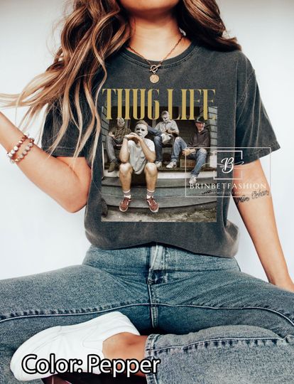 Discover Halloween Thug Life Horror Character T-Shirt, Horror Movie Shirt, Movie Killers Shirt, Series Killer Shirt, Oversize, Comfort Colors Shirt