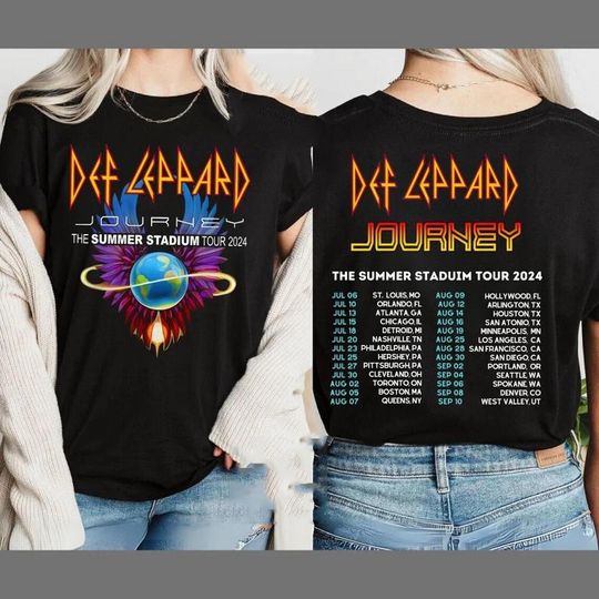 Discover Def-Leppard And Journey Summer Stadium Tour 2024 Shirt, Journey Tour Shirt, Def Leppard Shirt, Rock Music, Def Leppard And Journey Fan Gift