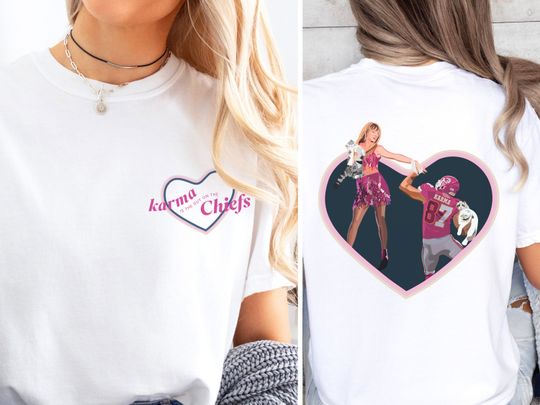 Discover Karma is the Guy on the Chiefs Shirt, In my Travis Era, Taylor Cat Lover Gift, KC Chiefs Football Season shirt, Comfort Colors Tee