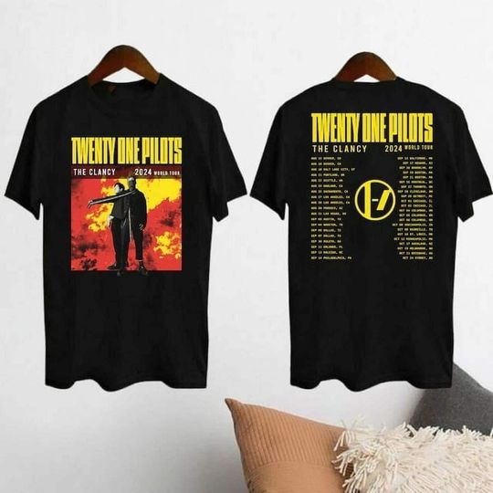 Discover Tw-enty O-ne Pilots Clancy World Tour 2024 TShirt, Twe-nty O-ne Pilots Signatures Shirt, Tw-enty O-ne Pilots Fan Shirt
