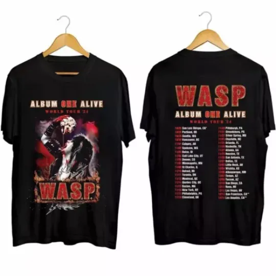 Discover W.A.S.P. Album On Alive 2024 Tour t-Shirt, WASP Band Fan Shirt