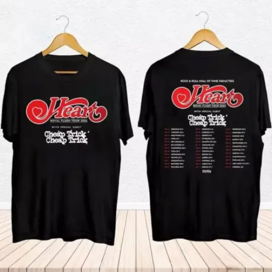 Discover Heart 2024 Tour Shirt, Heart 2024 Concert,Heart Rock Band Royal Flush Tour Shirt